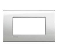 Placca 4 posti Argento Lunare Bticino Living LNA4804GL