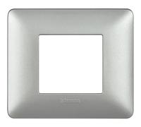 Placca Bticino Matix 2 moduli silver AM4802MSL