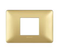 Placca Bticino Matix 2 moduli centrati gold AM4819MGL