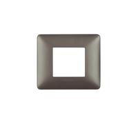 Placca Bticino Matix 2 moduli Iron scatola rotonda AM4802MIR