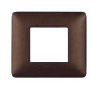 Placca Bticino Matix 2 moduli marrone caffè AM4802TGG