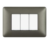 Bticino Placca Matix AM4803MIR 3 moduli – Tecnopolimero, colore Iron (Grigio scuro)