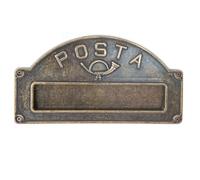 PLACCA BUCA CASSETTA POSTA OTTONE BRUNITO LETTERE da Interno/Esterno fissaggio