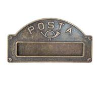 Placca Buca lettere in ottone anticato per esterno fissaggio a parete