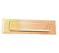 Placca Buca per Lettere in Ottone Lucido Apertura Esterna mm. 240x67 BAL