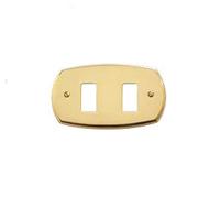PLACCA CAL 2 POSTI IN OTTONE LUCIDO PER SERIE BTICINO MAGIC 3112
