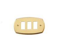 PLACCA CAL 3 POSTI IN OTTONE LUCIDO PER SERIE BTICINO MAGIC 3113