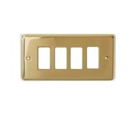 Placca Cal 4 moduli ottone lucido - 5004