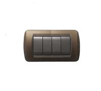 PLACCA CAL 4 POSTI MARRONE IN METALLO VERNICIATO PER BTICINO LIVING INTERNATIONAL 622/4
