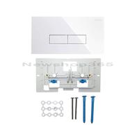 PLACCA CASSETTA PUCCI DUE TASTI ULTRAPIATTA ECO LINEA BIANCA-CROMO 4,7 mm 28x18