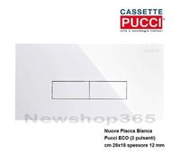 PLACCA CASSETTA PUCCI DUE TASTI ULTRAPIATTA ECO LINEA BIANCA-CROMO 4,7 mm 28x18
