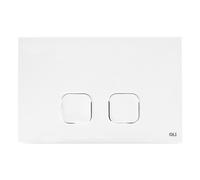 Placca cassetta wc Oli serie Plain in abs bianco con doppio scarico