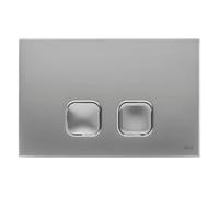 Placca cassetta wc Oli serie Plain in abs cromo satinato con doppio scarico