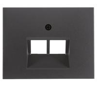 PLACCA CENTRALE PER PRESA BERKEL K.1, Prese FCC a 2 moduli, cavi Cat.3, Cat.5e, Cat.6 ISO, Antracite