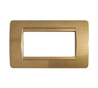 Placche Compatibile Con Bticino Matix, Placche Da 4 Moduli/Posti, Colore Oro