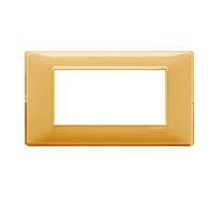 Placca Classica 4 Moduli Serie PLANA Vimar 14654 - CONFEZIONE: 1 pz., Materiale: Plastica, Colore: Reflex Ambra
