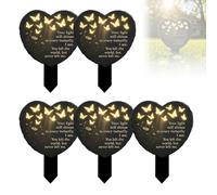 Placca commemorativa a forma di cuore con farfalla in acrilico per esterni, resistente alle intemperie, decorazione commemorativa personalizzata con parole di consolazione, per prati, cimiteri, aiuole