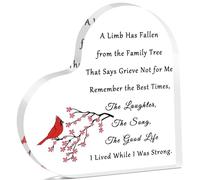 Placca commemorativa per la perdita della mamma, papà, nonni in memoria di famiglia, amici, in acrilico, a forma di cuore, ricordo per lutto, condoglianze, regalo per ricordo, a forma di cuore