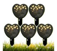 Placca commemorativa unica a forma di cuore a forma di farfalla, in acrilico, per esterni, resistente alle intemperie, con elegante motivo floreale, decorazione commemorativa personalizzata per