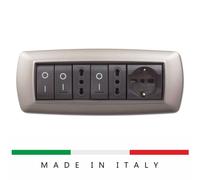 PLACCA COMPATIBILE BTICINO LIVING 7 POSTI ACCIAO SATINATO ECL2987AS ELETTROCANAL