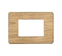 Placca Compatibile Con Bticino Axolute Air, Placche Slim Plastica, 1 Pezzo (3 Posti/Moduli,Legno Scuro)