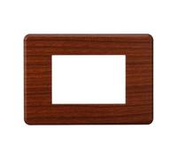 Placca Compatibile Con Bticino Axolute Air, Placche Slim Plastica, 1 Pezzo (3 Posti/Moduli,Radica)