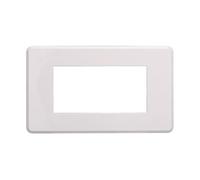 Placca Compatibile Con Bticino Axolute Air, Placche Slim Plastica, 1 Pezzo (4 Posti/Moduli,Bianco)