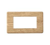 Placca Compatibile Con Bticino Axolute Air, Placche Slim Plastica, 1 Pezzo (4 Posti/Moduli,Legno Scuro)