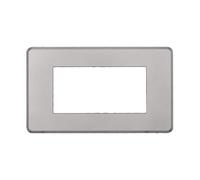 Placca Compatibile Con Bticino Axolute Air, Placche Slim Plastica, 1 Pezzo (4 Posti/Moduli,Silver)