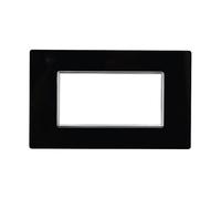 Placca Compatibile Con Bticino Axolute, Placca Cristallo Effetto Vetro, 1 Pezzo (4 Posti/Moduli,Nero)