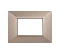 Placca Compatibile Con Bticino Axolute, Placche Plastica Quadrata, Stile Piramide, 1 Pezzo (3 Posti/Moduli,Bronzo)