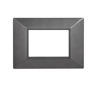Placca Compatibile Con Bticino Axolute, Placche Plastica Quadrata, Stile Piramide, 1 Pezzo (3 Posti/Moduli,Acciaio Scuro)