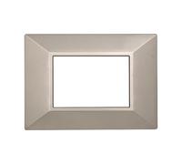 Placca Compatibile Con Bticino Axolute, Placche Plastica Quadrata, Stile Piramide, 1 Pezzo (3 Posti/Moduli,Titanio)