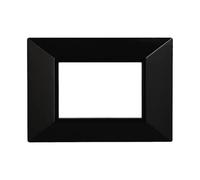 Placca Compatibile Con Bticino Axolute, Placche Plastica Quadrata, Stile Piramide, 1 Pezzo (3 Posti/Moduli,Nero)