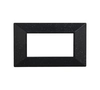 Placca Compatibile Con Bticino Axolute, Placche Plastica Quadrata, Stile Piramide, 1 Pezzo (4 Posti/Moduli,Nero Brillante)