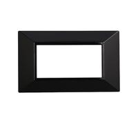 Placca Compatibile Con Bticino Axolute, Placche Plastica Quadrata, Stile Piramide, 1 Pezzo (4 Posti/Moduli,Nero)