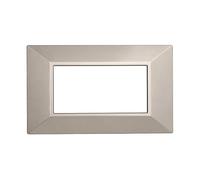 Placca Compatibile Con Bticino Axolute, Placche Plastica Quadrata, Stile Piramide, 1 Pezzo (4 Posti/Moduli,Titanio)