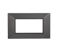 Placca Compatibile Con Bticino Axolute, Placche Plastica Quadrata, Stile Piramide, 1 Pezzo (4 Posti/Moduli,Acciaio Scuro)