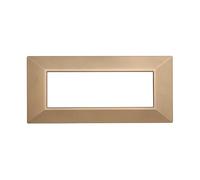 Placca Compatibile Con Bticino Axolute, Placche Plastica Quadrata, Stile Piramide, 1 Pezzo (6 Posti/Moduli,Oro)