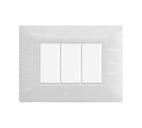 Placca Compatibile Con Bticino Matix, Placche In plastica satinata di alta qualità (3 moduli - 1x, bianco)