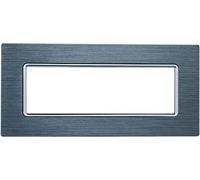 Placca Compatibile Con Bticino Matix, Placche Metallo In Alluminio, 1 Pezzo (6 Posti/Moduli,Silver)