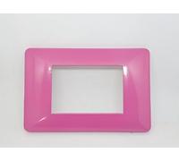 PLACCA COMPATIBILE CON LA SERIE VIMAR PLANA METALLO ROSA FIORE 3 4 7 POSTI PLACCHETTA (3 POSTI)