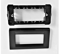 Placca compatibile più Supporto 4 POSTI nera per Living Classic