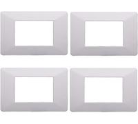 Placca Compatibile Vimar Plana, Placche in Plastica Set 4 Pezzi 3 Posti per Sost