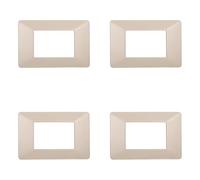 Placca compatibile ViMAR plana, Placche In Plastica set 4 pezzi 3 posti per sostituzione placche esistenti - si adattano perfettamente a supporto originale