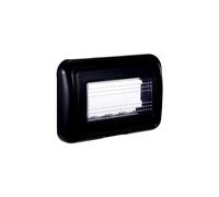 Placca con Coperchio, Supporto Stango Idrobox IP55, Compatibile con Bticino Living Light, Coperchio Modulo Cassetta (4 Posti/Moduli,Nero)