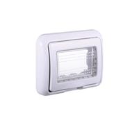 Placca con Coperchio, Supporto Stango Idrobox IP55, Compatibile con Bticino Living Light, Coperchio Modulo Cassetta (3 Posti/Moduli,Bianco)