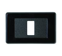 Placca Copri interruttore 1 Foro in Abs colore Nero Linea Magic