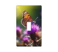 Placca copri interruttore con orchidea e farfalla morbida e fresca primaverile, 1 interruttore a parete, piastra di copertura per interruttore singolo a levetta