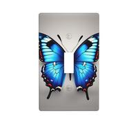 Placca copri interruttore con stampa a farfalla blu, 1 banda, piastra di copertura per interruttore singolo a levetta